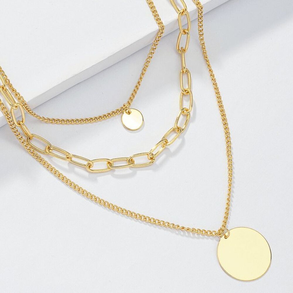 Ladies Fashionable Chain Layered Necklace - Picture 3 of 5